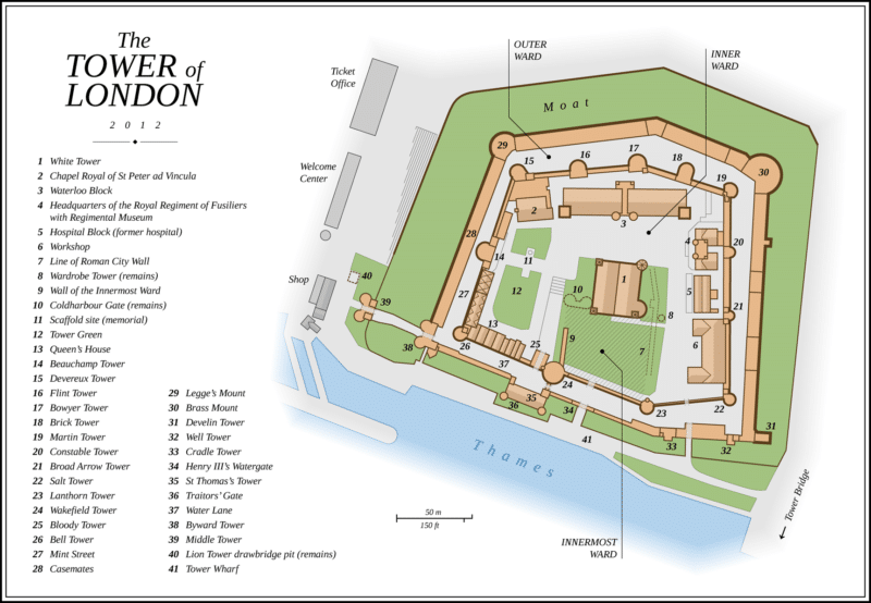 Plan de la tour de Londres